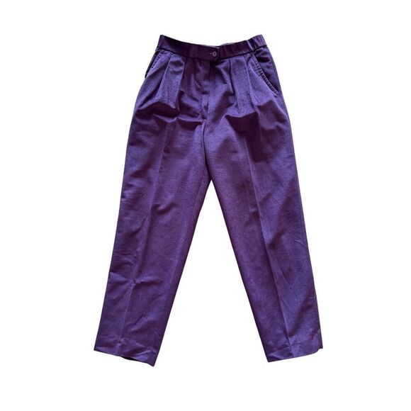 Vintage women’s 3 pc set blazer skirt pants Small deep purple velvet suede glam - Picture 6 of 7